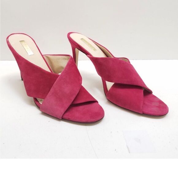 LOUISE ET CIE HOLLOWAY II Magenta Suede Slip On Strappy Pump-8M - Picture 1 of 8